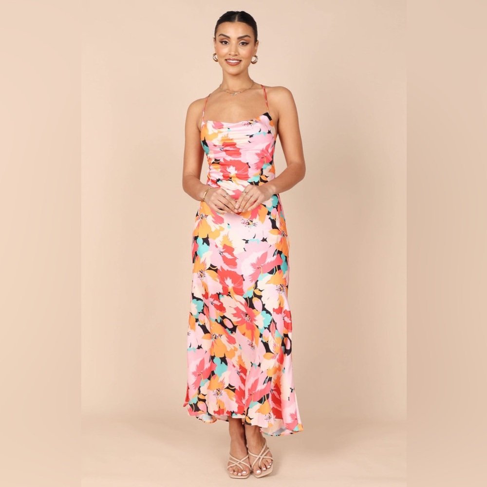 Petal & Pup: POSSE MIDI SLIP DRESS - PINK FLORAL